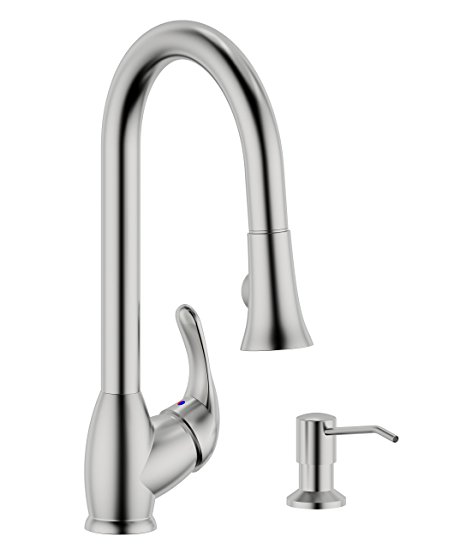 Single Handle Pull-Down Kitchen Faucet (with soap dispenser)
