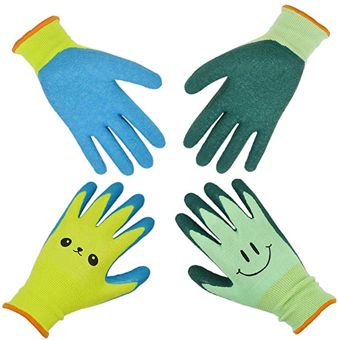 Kids Gardening Gloves for Ages 2-12 Toddlers, Youth, Girls, Boys, Children Garden Gloves for Yard Work (Size 2 for 2, 3, 4 Year Old)
