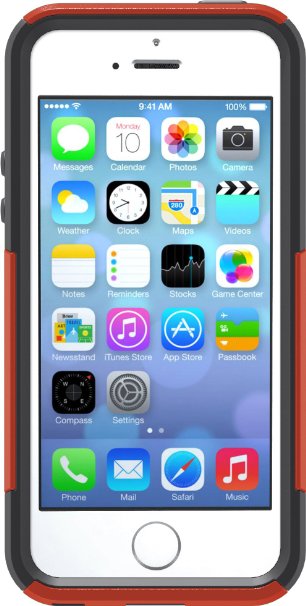 OtterBox COMMUTER SERIES Case for iPhone 55sSE - Retail Packaging - BOLT LAVA ORANGESLATE GREY