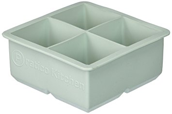 Large Ice Cube Mold - Makes 4 Jumbo 2.25 Inch Big Ice Cubes - Prevent Diluting Your Scotch, Whiskey, & Cocktails - Keep Drinks Chilled with PratiCube Large Ice Cube Trays - 1 Pack