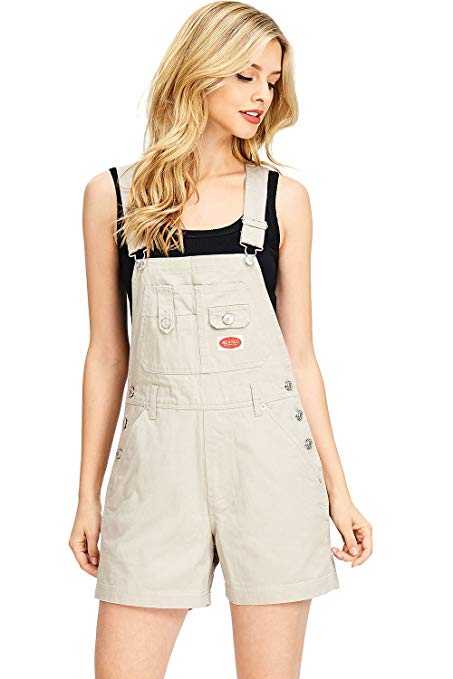 Revolt Women's Juniors Classic Twill Short Overalls