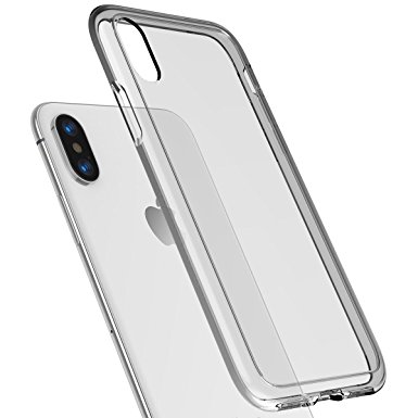 iPhone X Case, MX.Hyker Hybrid Drop Protection Scratch-Resistant Tpu Soft Bumper and Slim Fit Thin Hard Clear Case for iPhone X (Crystal Black)
