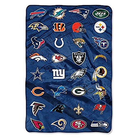 Northwest 1NFL676000001TGT NFL 676 All League Down Field Micro All Team NFL Football Oversized Super Plush Fleece Blanket (62in X 90in),,