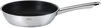 Rösle Proplex Non-Stick Coating, Stainless Steel 18/10, PFOA-Free, Induction and Oven-Safe, Frying pan Moments 20 cm, Black/Silver matt, 40 x 21.5 x 7.5 cm