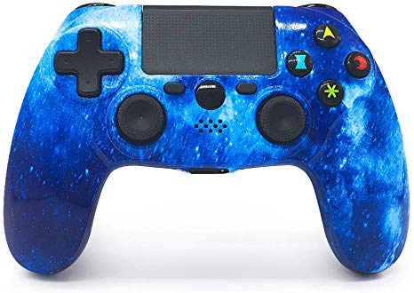PS4 Controller Wireless Gaming Controller PS4 Double Vibration Bluetooth Game Controller with Touch Pad High-Precision Joysticks for Playstation 4( Universe Blue)