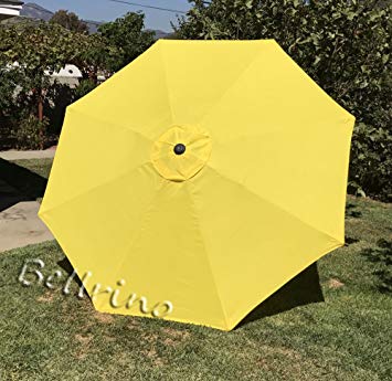 BELLRINO DECOR Replacement YELLOW " STRONG AND THICK " Umbrella Canopy for 9ft 8 Ribs YELLOW (Canopy Only)