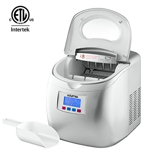 Gourmia GI120 Compact Portable Electric Ice Maker, Express Machine with 3 Quart Water Tank, Get Ice In 10 minutes; Makes 26 Pounds of Ice a Day - Silver