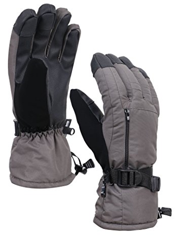 Men's 3M Thinsulate Weatherproof Touchscreen Snow Ski Gloves with Zipper Pocket