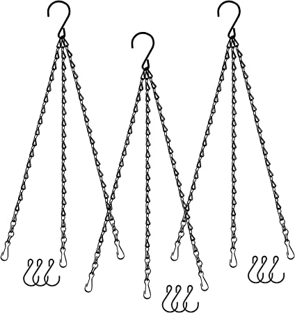 wiwoo Hanging Chains for Planters Bird Feeders, 19.3 Inches Black Hanging Baskets Chain Sets for Outdoor/Indoor Lanterns Billboards Chalkboards Wind Chimes and Decorative Ornaments