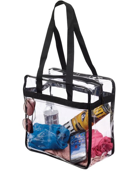 Clear 12 x 12 x 6 NFL Stadium Tote Bag with Side Pocket