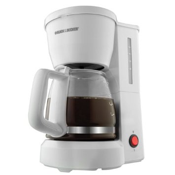 Black & Decker DCM600W 5-Cup Drip Coffeemaker with Glass Carafe, White