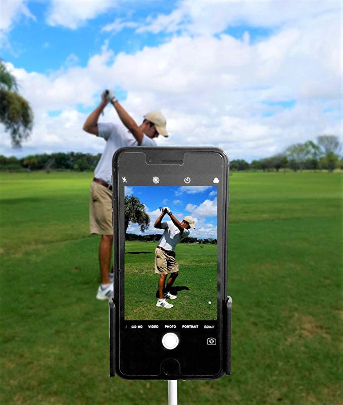 SWING PURE (2 PACK) Golf Swing Recording Training Aids - Golf Phone Holder Clip - Record Golf Lessons or Golf Swing/Short Game/Putting - Golf Accessories