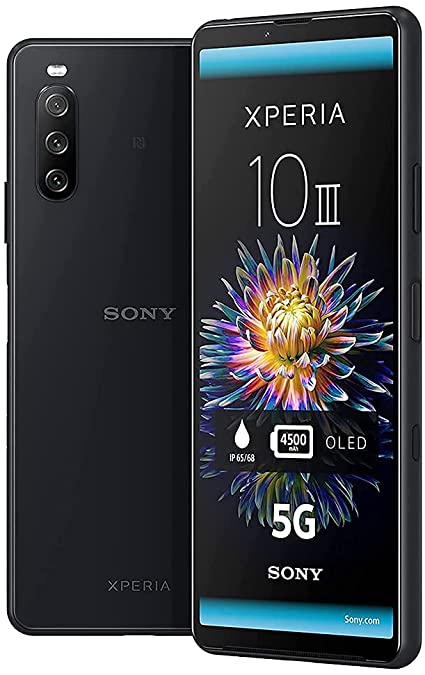 Sony Xperia 10 III XQ-BT52 5G Dual 128GB 6GB RAM Factory Unlocked (GSM Only | No CDMA - not Compatible with Verizon/Sprint) International Version - Black