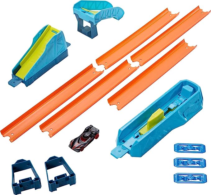 Hot Wheels Track Builder Pack Assorted Long Jump Stunt Pack Connecting Sets Ages 4 and Older, GLC89