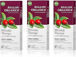 Avalon Organics CoQ10 & Rosehip Wrinkle Defense Night Creme, 1.75 Ounce -- 3 per case