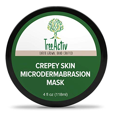 TreeActiv Microdermabrasion Face Mask - Home Treatment for Crepey Skin | Facial Scrub & Face Exfoliator | Natural Exfoliating With Walnut & Apricot Shells | Moisturizing Exfoliant for Wrinkles, Fine L