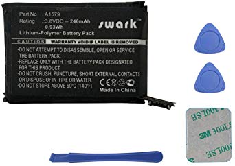 Swark Li-Polymer Battery 246 mAh A1579 for Apple Watch A1554 42 mm (1st Generation), MJ3N2LL/A, MJ3V2LL/A, MJ4A2LL/A, MLCC2LL/A with tools