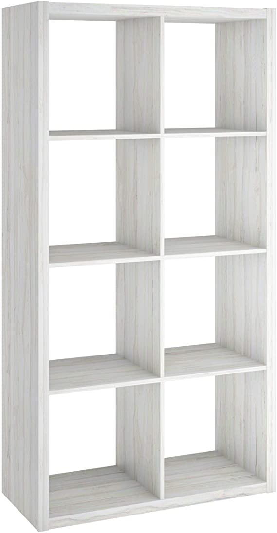 ClosetMaid 4584 Decorative Open Back 8-Cube Storage Organizer, Bleached Walnut