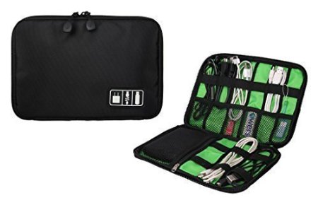 WINCAN Universal Cable Organizer / Electronics Accessories Case USB Drive Shuttle-an All in One Travel Organizer - (Black)-100% Satisfaction Guaranteed