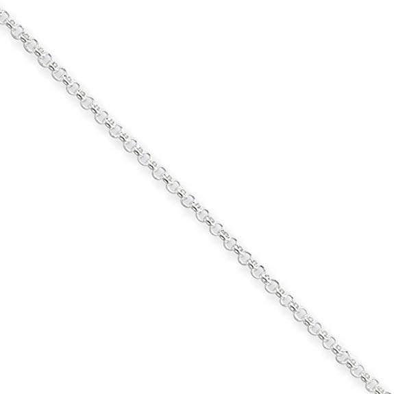 1.5mm, Sterling Silver Solid Rolo Chain Necklace, 24 Inch