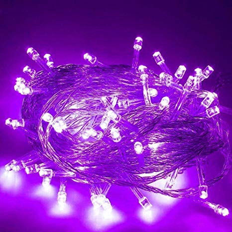 200 LED String Lights Fairy Twinkle Decorative Outdoor Lights 65 Feet with Multi Flashing Modes Controller for Kid's Bedroom, Wedding, Chirstmas Tree, Festival Party, Garden, Patio (Purple-65ft)