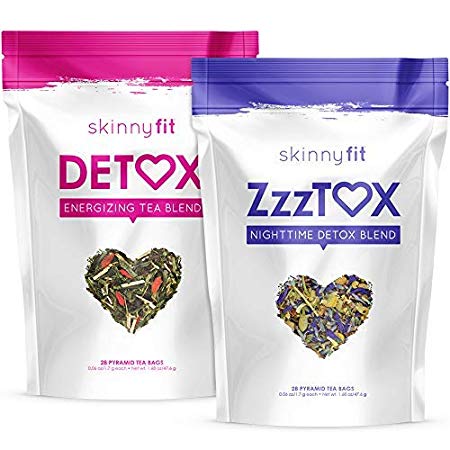 SkinnyFit Detox and ZzzTox 24/7 Bundle 56 Servings: Cleanse with All-Natural, Laxative-Free, Green Tea Leaves, Chamomile and Lavender. Slimming Way to Release Toxins for Weight Loss