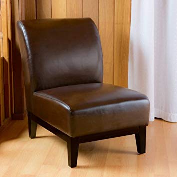Brakar Brown Leather Armless Chair