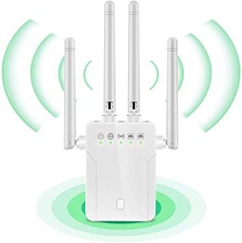 1200Mbps WiFi Range Extender WiFi Booster 2.4GHz/5GHz Dual Band WiFi Repeater Wireless Signal Booster 360 Degree Full Coverage Without Dead Ends-Extend WiFi Signal to Alex Devices