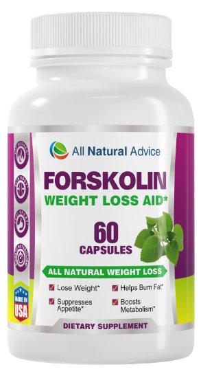 All Natural Advice Pure Forskolin Extract Formulated for Weight Loss for Melting Belly Fat Works 250mg Yielding 50mg of Active Forskolin