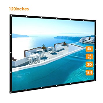 120 inch Portable Projector Screen, GBTIGER 120" Outdoor Projection Screen, 120 Inch 16:9 Outdoor Home Theater Office Presentation Projector Screen, PVC Fabric