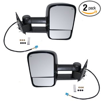 Driver and Passenger Telescopic Tow Power Side Mirrors Heated Replacement for Chevrolet GMC Pickup Truck GM1320410 GM1321410
