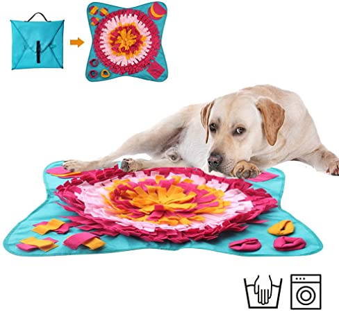 Snuffle Puzzle mat for Dogs Large(28"x28"), Dog Snuffle Mat, Dog Sniffing Mat, Dog Games for Nosework and Stress Release, Dog Stimulation Toys, Dog forging Mat, Dog Activity Mat, Dog Treat Mat