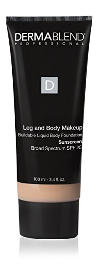 Dermablend Leg and Body Makeup Liquid Foundation with SPF 25 for Medium Coverage & All-day Hydration, 12 Shades, 3.4 Fl. Oz.