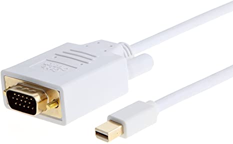 Mini DP to VGA Cable 10FT, CableCreation Mini DisplayPort (Thunderbolt 2) to VGA Adapter Compatible with Mackbook Pro/Air, iMac, HD Monitor, Surface Pro, 3M White