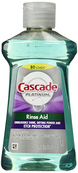 Cascade Rinse Aid Platinum, Dishwasher Rinse Agent, Regular Scent, 8.45 Fl Oz