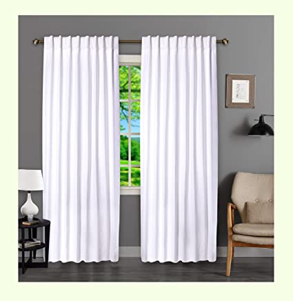 Tab Top Curtains, Farmhouse Cotton Curtains, Curtain 2 Panel Set,Cotton Duck Curtains 50x108 White Curtains, Reverse Window Panels, Curtain Drapes Panels, Bedroom Curtains, Set of 2