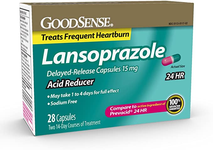 GoodSense Lansoprazole Delayed Release Capsules, 15 mg, 28 Count