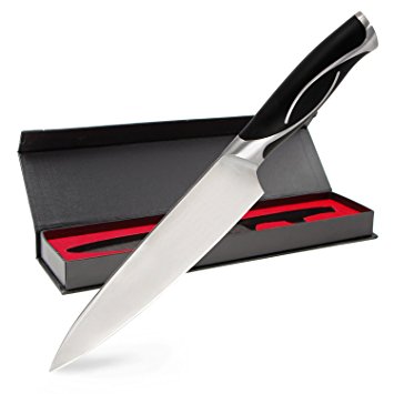 Zvpod Chef Professional Kitchen Knife 8'' | Japanese AUS-8 High Carbon Stainless Steel Sharp Blade | For Cutting Meat, Dicing Vegetables, Chopping Salads, Slicing, Carving Food & More | In Gift Case