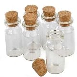 MERSUII 24 Pack 1-12 Tall X 34 Inches Diameter Small Transparent Wishing Bottle Mini Glass Jars with Cork Stoppers