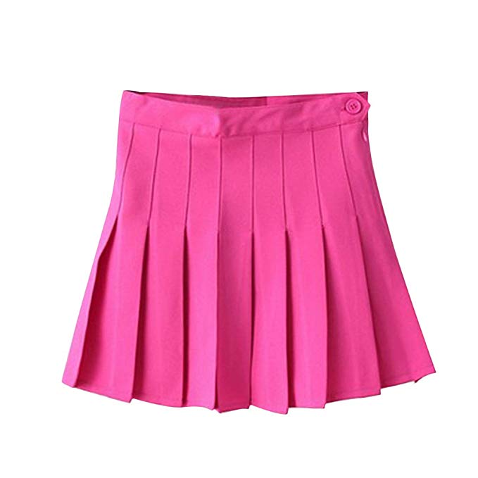 Aro Lora Women's Stylish Slim High Waist Pleated Tennis Mini Skirts