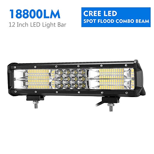 LITE-WAY 12inch 180W 18800lm Philips LED Light Bar Spot Flood Work Driving Lamp Offroad Truck SUV, 2 Years Warranty