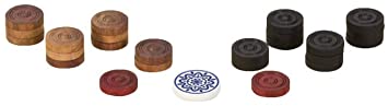 Uber Games Wooden Carrom Game Coins and Striker Set