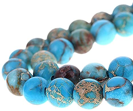 Bingcute 8mm Genuine Sea Sediment Jasper Round Gemstone Imperial Jasper Beads Jewelry Making Loose Beads