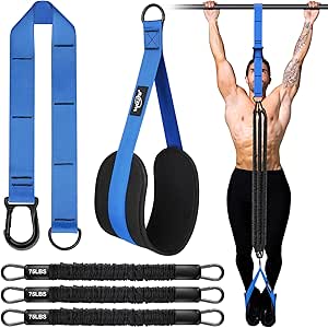 Pull Up Assistance Bands, Heavy Duty Assisted Pull Up Bands for Pull Up Assist, Adjustable Weight/Size with Fabric Feet Mats, Upgrade Pull Up Assist Bands for Strength Training