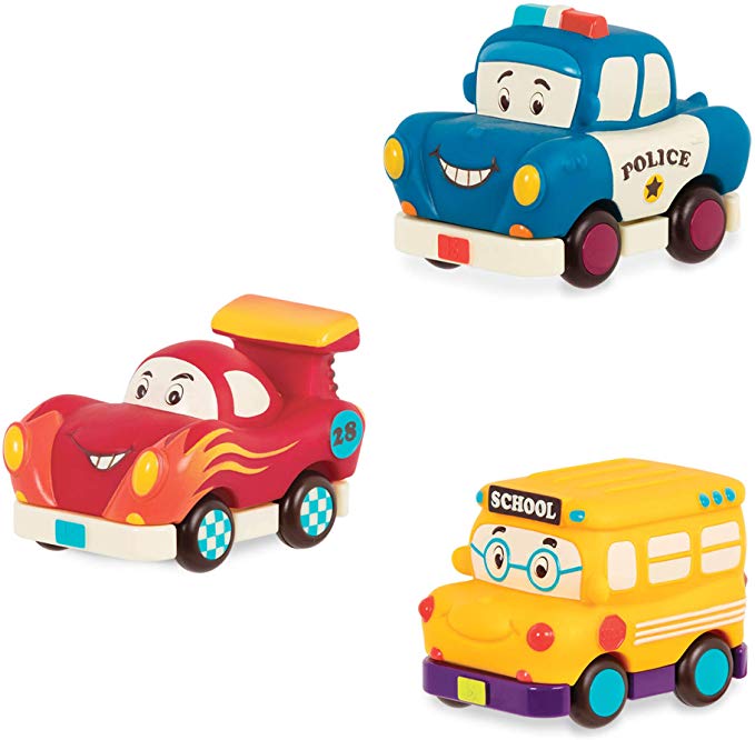 B. toys by Battat Mini Pull-Back Vehicles Set, Bus & Cars