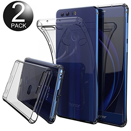 Ganvol (2 Pack) Clear Case Ultra Thin TPU Cover for Huawei Honor 8