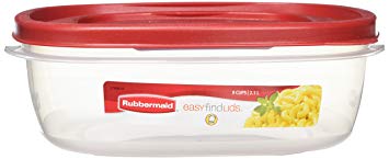 Rubbermaid 7J71 Easy Find Lid Square 9-Cup Food Storage Container and Lid (Pack of 4)