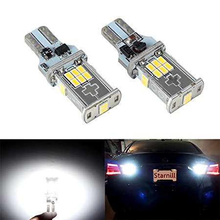 Starnill Led Automobile Backup Reverse light bulbs with 921 912 T15 Advanced Chipsets-1,000LM/6,000K/Xenon White-1 Yr Warranty