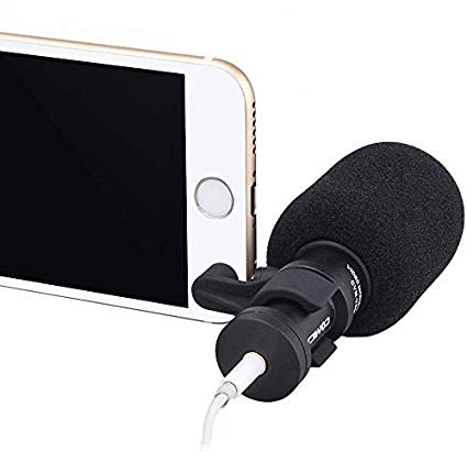 COMICA CVM-VS08 Professional Cardioid Directional Condenser Mini Shotgun Video Microphone for iPhone IOS and Android System Smartphones(Wind Muff included)
