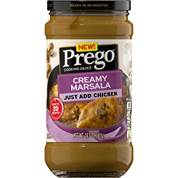 Prego Cooking Sauce Creamy Marsala Jar, 14.5 oz